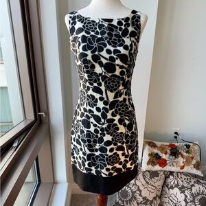 Etro Black and White Linen/Silk Sheath Dress